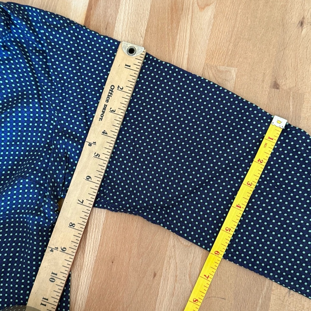 TOMMY HILFIGER Rosini V-Neck Blue Polka Dot Tunic Blouse Size Large - Picture 11 of 12
